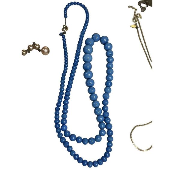 Vintage Jewelry Lot Beads Rhinestones Marked Unmarked Mix Wearable Sellable - Picture 9 of 11